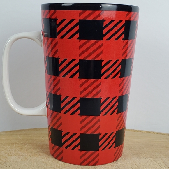 Starbucks Coffee Cup 2014 Buffalo Tartan Red Black Plaid Christmas Holiday 16oz - Picture 2 of 4